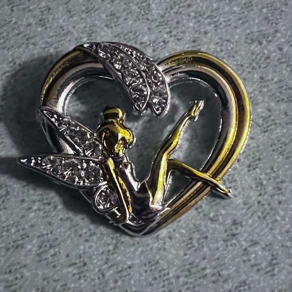 Fashion Pendants: Thinker-bell inside a two tone heart - Picture 3 of 6